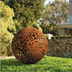 Gran jardín decorativo Corten acero oxidado esfera de <span class=keywords><strong>metal</strong></span> hueco - Product Image 1
