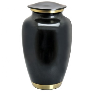 Urnes funéraires de style américain bleu marine avec métal doré pour cendres humaines, prix de gros - Product Image 1