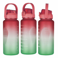 Bouteille d'eau sportive Tritan 2L, gourde sans BPA avec paille, couleur et logo personnalisables pour le fitness en extérieur et l'usage quotidien