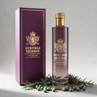 Bouteille en verre super-flint ronde et fine de 530 ml avec logo couleur personnalisé et boîte d'emballage, vide, pour spiritueux, liqueur, whisky, vente en gros
