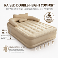 Lit d'air gonflable moderne pour le camping avec pompe intégrée, imperméable, anti-fuite, portable, matelas gonflable de 200 cm pour les voyages, la maison et les invités