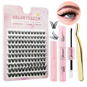 Pestañas Postizas de Cristal de Cuarzo Ahumado DIY, Efecto Cluster 97D <span class=keywords><strong>M</strong></span> Curl 11-17mm, Tono Gema, Estructuradas, Opacas, Difusas, para Cena, Gala, Noche, Glamour - Product Image 6