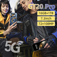 Smartphone Original GT 20 Pro 5G Económico, Octa Core, 16GB RAM, 1TB Almacenamiento, Cámara de 108MP, Pantalla HD de 7.3 Pulgadas, Batería de 7800mAh