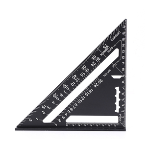 Alat persegi tukang kayu 12 inci, penggaris segitiga pertukangan kayu aluminium persegi dengan sudut cepat dapat disesuaikan - Product Image 2