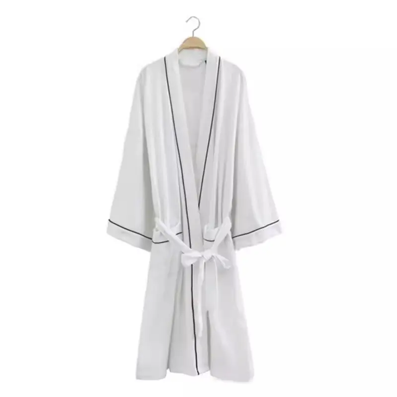 Produk baru 2024 Kimono Spa panjang lutut jubah mandi wafel jubah mandi pria