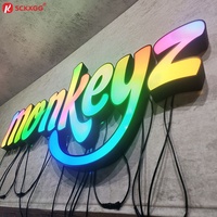 Lettres lumineuses LED multicolores RGB, lettres en acrylique 3D lumineuses pour salle de jeux, bar d'e-sport, café, décoration murale