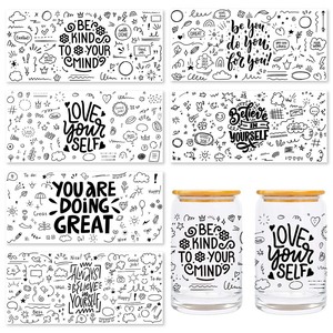 Etiquetas Adhesivas Transparentes con Frases Inspiradoras, Impresión Personalizada de Membrana AB, para Vasos, Computadoras y Libros - Product Image 1