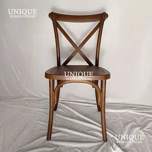 Sillas DE BODA vintage con patrón de madera cruzado de plástico barato sillas de jardín de banquete rústico clásico al aire libre