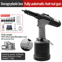 Pistolet à rivets pneumatique KP-6312 - Outil de rivetage pneumatique industriel - Rivets à écrou M3-M12 (compatible acier inoxydable/aluminium) 19600N