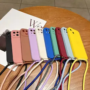 Capa de silicone para celular móvel de marca de luxo, capa anti-roubo pegajosa lisa e macia para celular