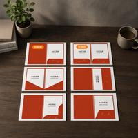 Porte-documents de présentation gaufré à l'or avec 2 pochettes, impression offset CMJN personnalisée, porte-cartes à double poche, papier offset