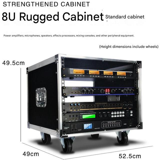 Latest Professional 12U Flight Case Rack 16U Mixing Console Rack Amplifier Chassis 6U Speaker Cabinet Simple 8U Stage Enclosure