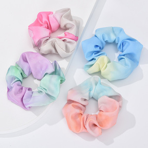 Coletero de tela con efecto tie-dye estilo francés para mujer, accesorio para el cabello hecho a mano para uso diario. - Product Image 1