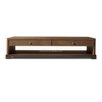 Table basse à quatre tiroirs en placage de chêne blanc R