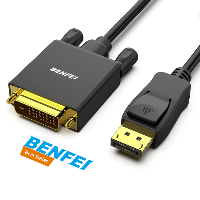 BENFEI DisplayPort to DVI 6 Feet Cable, DisplayPort to DVI Adapter Male to Male Gold-Plated Cord Cable for Lenovo, Dell, HP