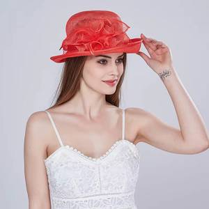 Sombrero de Sinamay con Plumas para Mujer, Elegante, Personalizado, para Eventos al Aire Libre, Carnaval, Fiesta, Boda, Banquete, Iglesia, Derby - Product Image 3