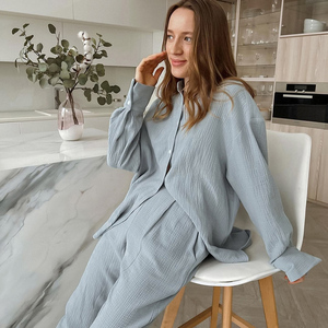 Ensemble de pyjama d'été double couche ample et tendance pour femme - Product Image 4
