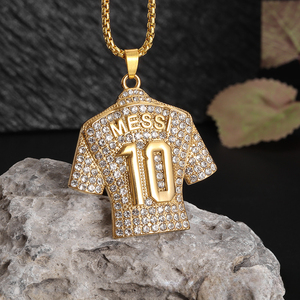 Collares <span class=keywords><strong>de</strong></span> Acero <span class=keywords><strong>de</strong></span> Titanio Estilo Hip-Hop para Hombre, Collar con Colgante <span class=keywords><strong>de</strong></span> Número 10 <span class=keywords><strong>de</strong></span> <span class=keywords><strong>MESSI</strong></span>, Joyería Deportiva con Pedrería - Product Image 5