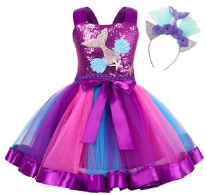 Vestito da Sirena per Bambine, Abito in Tulle da Principessa per Feste di Compleanno, Costume da Sirena per Halloween, Abbigliamento per Bambini - Product Image 1