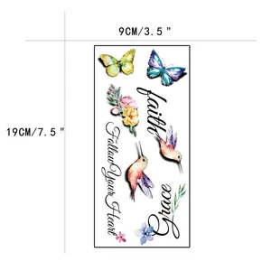 Vente en Gros CMJN Coloré Écologique Étanche Tatouage Temporaire avec Magpie Feuille Fleurs Papillon Hibou pour Hommes Femmes Corps