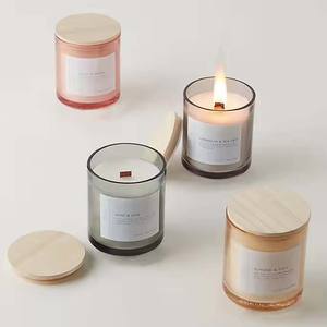 Evoduck Fabricant de contenants en verre transparents réutilisables de luxe de bonne qualité, bougies parfumées avec couvercle en bois pour les fêtes - Product Image 1