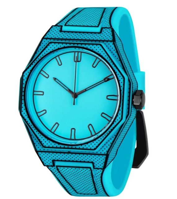 Cartoon Sport Custom Polycarbonate Octagon Quartz Mens Wrist Watch Waterproof Silicone Watch for Men Montre Homme