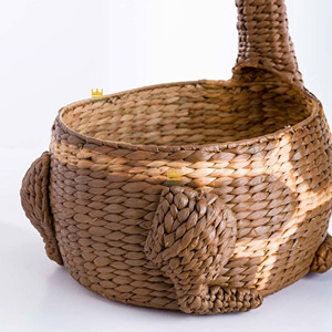 Paniers de rangement en paille tressée à la main en forme de cerf mignon en jacinthe d'eau, paniers de rangement pour jouets en paille pour les chambres d'enfants - Product Image 4