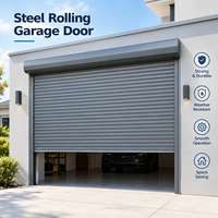 Porte de garage roulante en acier Vanderlan, commerciale et résidentielle, automatique, avec télécommande sans fil, moderne, résistante au vent