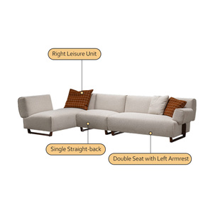 Sofá Seccional Extensible en Forma de L de Alta Gama, Estilo Italiano, Minimalismo Nórdico, Sofá Moderno de Tela para Sala de Estar - Product Image 5