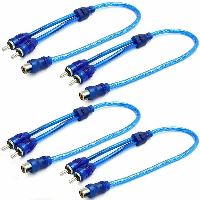 Car Rca Cable Audio Shielded 1 Male to 2 Female Y Splitter 3.5mm Rca Cable Adapter for Audio & Video