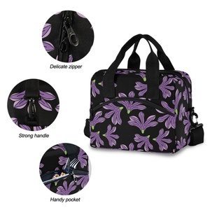 Hawaii Naupaka Flower Eco-Friendly Cooler Bag Reusable Thermal Meal Prep Food Storage Custom Insulated Nylon Lunch Bag with Logo - Product Image 5