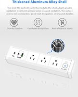 Multiprise 65W PD 13A à fixation par pince, prise US 125V, ports de charge USB, 3 prises CA, interrupteur CE pour table, maison, bureau, usage industriel