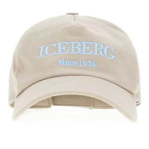 Chapeau de baseball gris clair Iceberg de haute qualité Logo bleu clair contrasté brodé sur le devant - Product Image 1