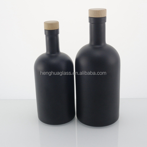 Bán Buôn 375Ml 500Ml Vòng Matte Thủy Tinh Màu Đen Rượu Chai Gin Rum Whisky Brandy <span class=keywords><strong>Tequila</strong></span> Linh Hồn Bắc Âu Chai Thủy Tinh Với Nút Chai - Product Image 6