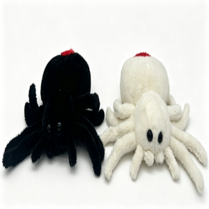 Peluche Ragno Bianco e Nero, Bambola Ragno di Peluche per Halloween, Decorazione Scherzo, Regalo per Macchina Artiglio - Product Image 1