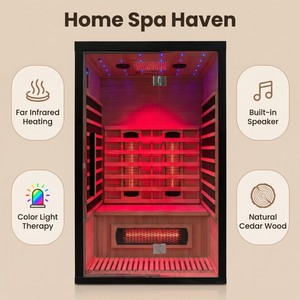 Sıcak Fırsat 2 Kişilik Modern Ev Saunası Masif Hemlock Ahşap Bilgisayar Kontrollü Panel Elektrikli Uzak Kızılötesi <span class=keywords><strong>Sauna</strong></span> İç Mekan - Product Image 3