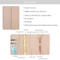 Hongbo Etsy superventas A6 Litchi cuero presupuesto carpeta sobres para efectivo, tarjetas y documentos como carteras/carpetas
