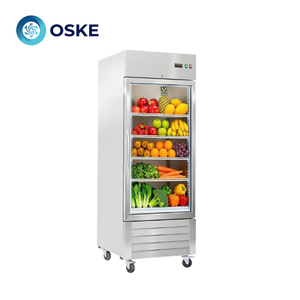 Réfrigérateur vertical à porte vitrée avec éclairage interne intégré pour mettre en valeur les <span class=keywords><strong>produits</strong></span> et améliorer leur visibilité dans les zones de vente. - Product Image 1