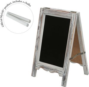 Tavolo in <span class=keywords><strong>legno</strong></span> bruciato A cornice di lavagna segno doppio lato cancellabile Menu numero di <span class=keywords><strong>legno</strong></span> - Product Image 4