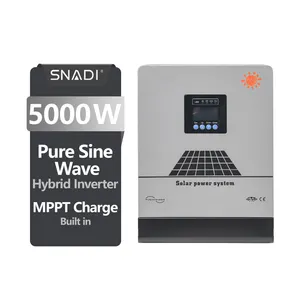 Zonne-Energie Inverter Parallel Functie Pure Sinus Hoge Frequentie 48V 220vac 5kw 5000va Hybride Zonne-Energie Omvormer Met Mppt Lading Cont