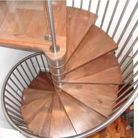 Escalier en colimaçon en bois pour décoration de villa, marches en bois, escalier en spirale rond, intérieur luxueux