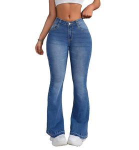 Offerta Speciale Jeans da Donna a Vita Alta, Vestibilità Regolare, Gamba a Zampa, in <span class=keywords><strong>Denim</strong></span> Elasticizzato, Taglie dalla S alla XXL, Stile Vintage Casual Estivo per Tutti i Giorni - Product Image 6
