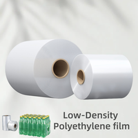 Film LDPE OEM épaissi, film étirable PE haute densité, anti-poussière, facile à sceller, film rétractable pour canettes, eau en bouteille et boissons