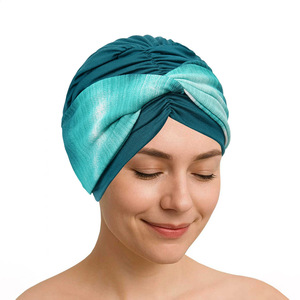 <span class=keywords><strong>Bonnet</strong></span> Turban Indien Imprimé pour Femme Musulmane, Foulard de Tête, Chapeau Turban Tie-Dye Tendance - Product Image 5