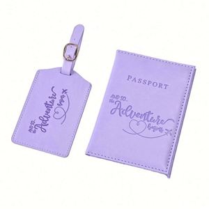 Set de Lujo: Funda Premium de PU para Pasaporte, Etiqueta de Equipaje y Cartera para Viajes, Colores Sólidos, Regalo Ideal para Viajeros - Product Image 1