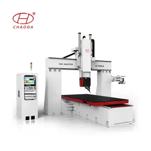 5 axis double axes rotating head cnc wood milling router machine, engineering PVC, PE PU EPS foam molding, Styrofoam cutter