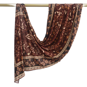 Voiles en jersey de coton imprimés numériquement, color block, respirants pour l'hiver, pour femmes musulmanes, usage quotidien et extérieur - Product Image 1