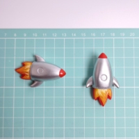 100 Pezzi Ornamenti a Forma di Razzo Spaziale, Miniature in Resina, Accessori Fai-da-Te per Decorazioni