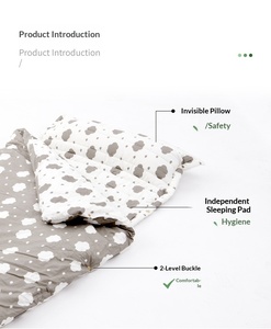 Sac de couchage en pur coton avec oreiller, respirant, écologique, tapis de couchage pour enfants, camping, portable et pliable, couverture de sieste - Product Image 4
