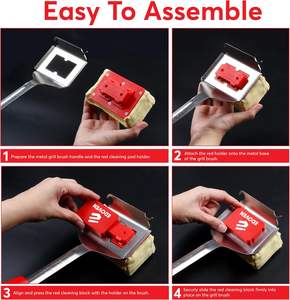 Brosse de nettoyage vapeur télescopique réglable et écologique pour barbecues, avec manche en acier inoxydable pour grilles - Product Image 6